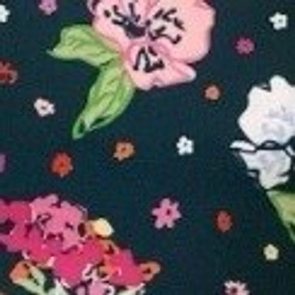 Vera Bradley Lanyard Hope Blooms Floral Gray‎ Pink Cotton Neck Strap 28145-X55